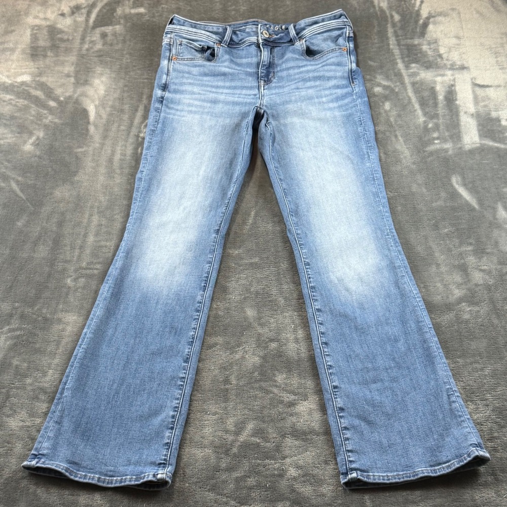 American Eagle Kick Boot Jeans Medium Wash Next Level Stretch Size 10 Regular